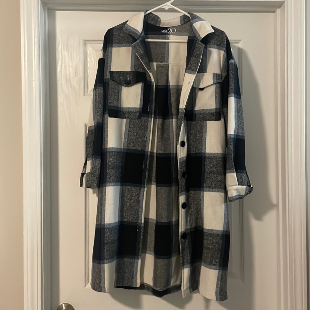 Long Plaid Shacket - image 1
